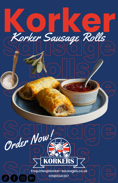 FROZEN Korkers 4" Sausage Rolls (12 per bag)